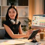 cheerful graphic designer